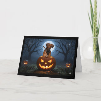 Rhodesian Ridgeback Pumpkin Pals – Halloween Hälsn Kort