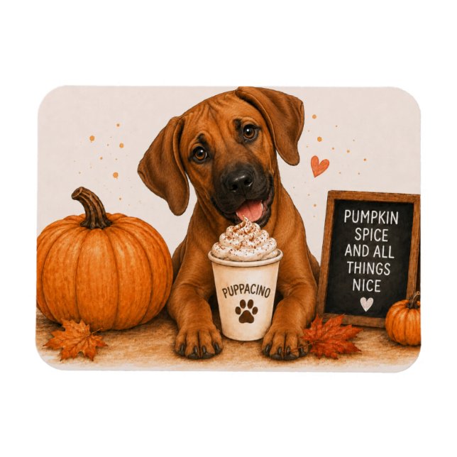 Rhodesian Ridgeback Pumpkin Spice Magnet på svensk (Horisontell)