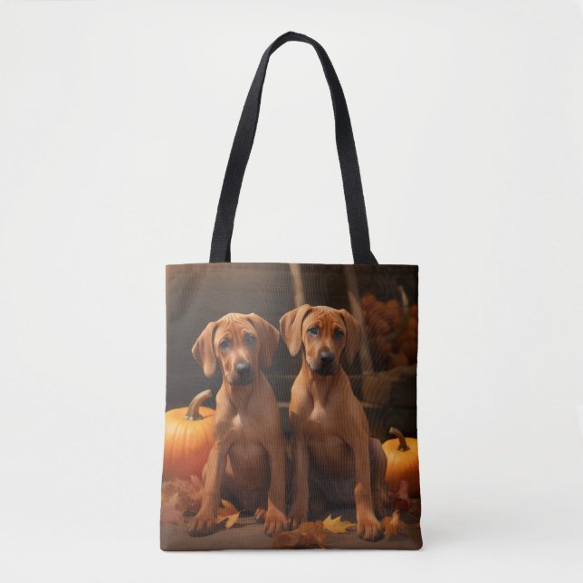 Rhodesian Ridgeback Puppy Autumn Delight Pumpkin Tygkasse (Framsida)