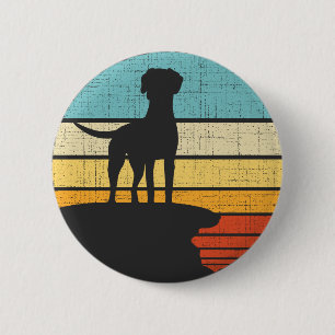 Rhodesian Ridgeback Retro Vintage 60 s 70-tal Hund Knapp