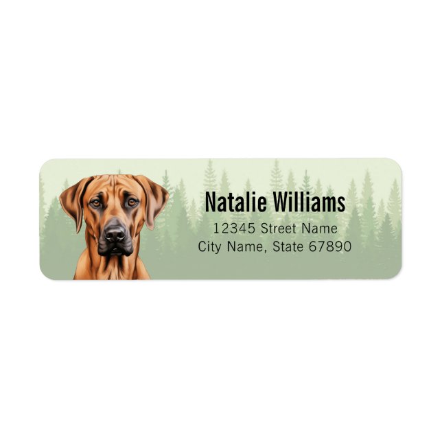 Rhodesian Ridgeback-Returetiketter Returadress Etikett (Framsidan)