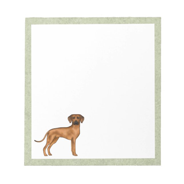 Rhodesian Ridgeback Söt Afrikansk Lejon Hund Grön Anteckningsblock (Framsida)
