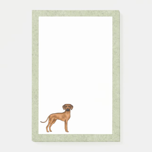 Rhodesian Ridgeback Söt Afrikansk Lejon Hund Grön Post-it Block (Framsida)
