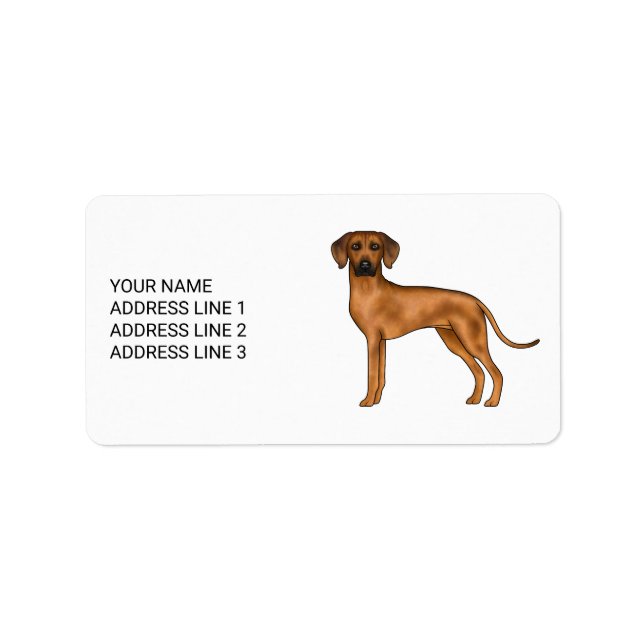 Rhodesian Ridgeback Söt Afrikansk Lejon Hund Och T Adressetikett (Framsidan)