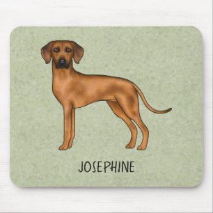 Rhodesian Ridgeback Söt Brun Hund Med Namn Grön Musmatta