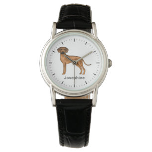 Rhodesian Ridgeback Söt Brun Lejon Hund Med Namn Armbandsur