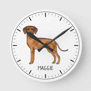 Rhodesian Ridgeback Söt Brun Lejon Hund Med Namn Rund Klocka