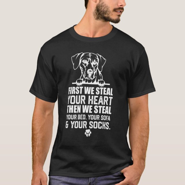 Rhodesian Ridgeback Steal Your Heart Steal Your Be T Shirt (Framsida)