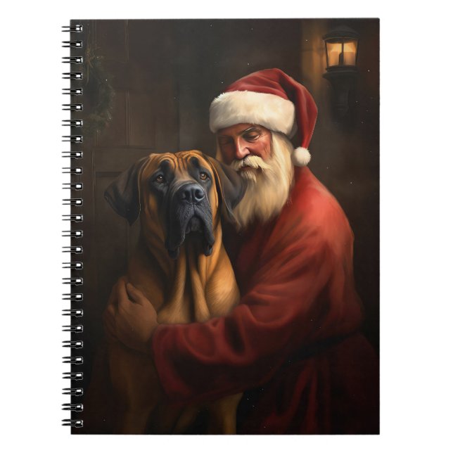 Rhodesian Ridgeback Tomte Festiv Jul Anteckningsbok (Framsidan)
