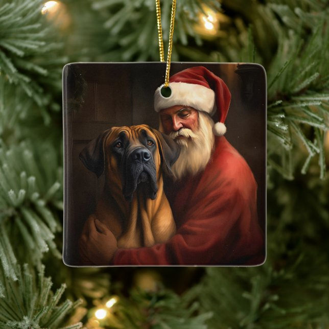 Rhodesian Ridgeback Tomte Festiv Jul Julgransprydnad Keramik (Träd)