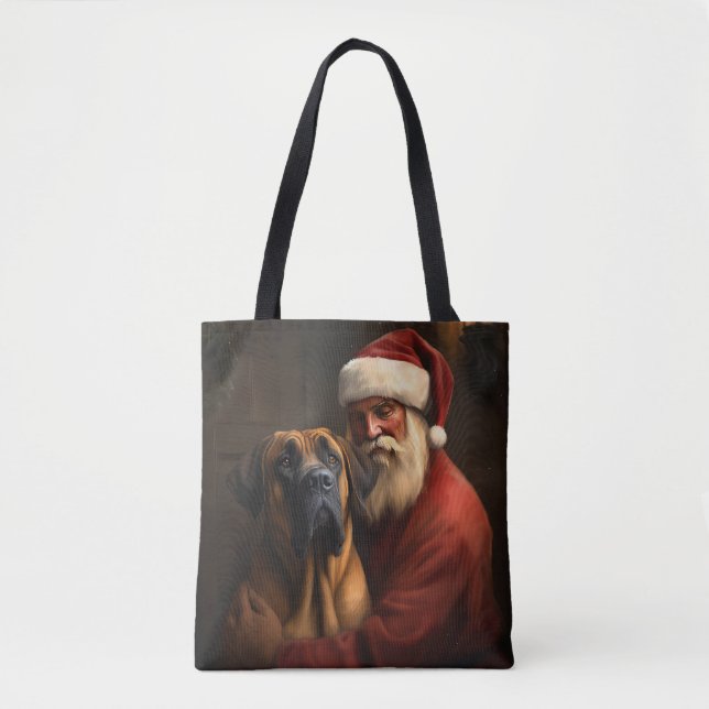 Rhodesian Ridgeback Tomte Festive Jul Tygkasse (Framsida)