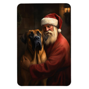 Rhodesian Ridgeback Tomte Jul Festlig Jul Magnet