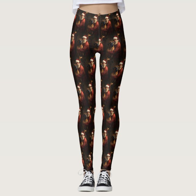 Rhodesian Ridgeback Tomte Jul Firande Jul Leggings (Framsida)