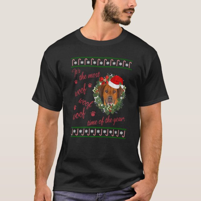 Rhodesian Ridgeback u2013 Rhodesian Ridgeback Chri T Shirt (Framsida)