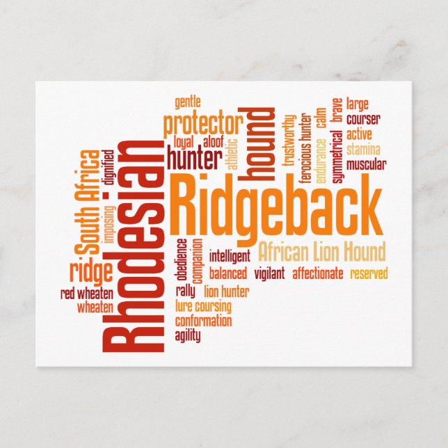 Rhodesian Ridgeback Vykort (Framsida)