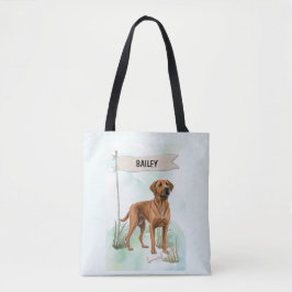 Rhodesian Ridgeback Watercolor Personalized Dog Tygkasse