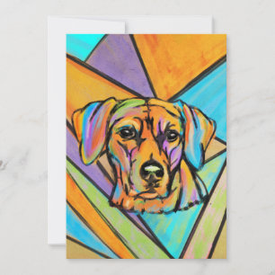 Rhodesian Ridgeback Watercolor Porträtt Julkort