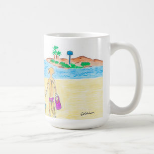 Rhodesian Ridgebacks går till stranden Kaffemugg
