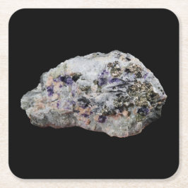 Rhodochrosite Pyrite Fluorite Tourmaline Underlägg Papper Kvadrat