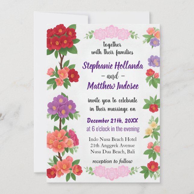 Rhododendron Beauty Energy Vibrant Essence of Kärl Inbjudningar (Framsida)