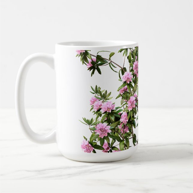 Rhododendron Botanisk Blomma Kaffemugg (Vänster)