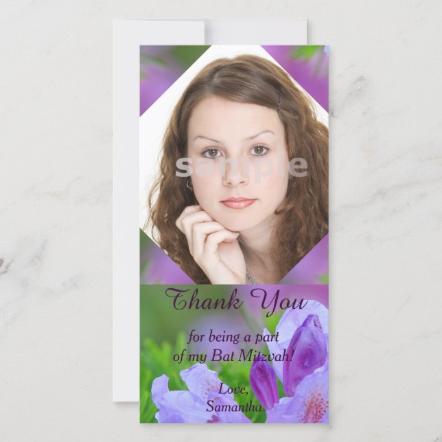 Rhododendron efter det bat mitzvah tack för regna kort (Framsida)