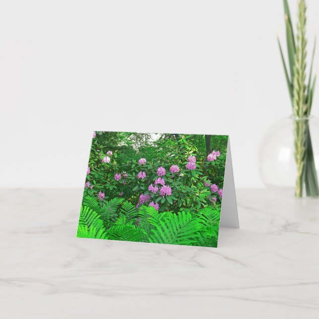 "RHODODENDRON & FERNS" NOTECARD KORT (Framsida)