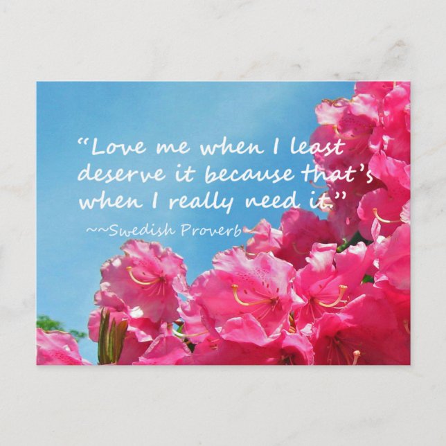 Rhododendron med svenskt vykort (Framsida)