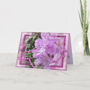 Rhododendron & Pearls - anpassa valfri tillfälle Kort