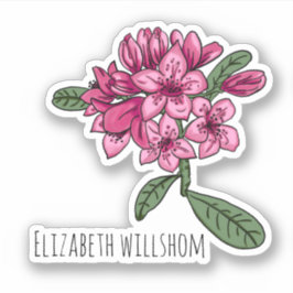Rhododendron Personlig Namn Vinyl Sticker Klistermärken