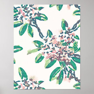 Rhododendron Watercolor Skriv ut Poster