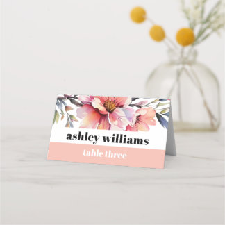 Rhododendron with Peach-pink flowers wedding Placeringskort