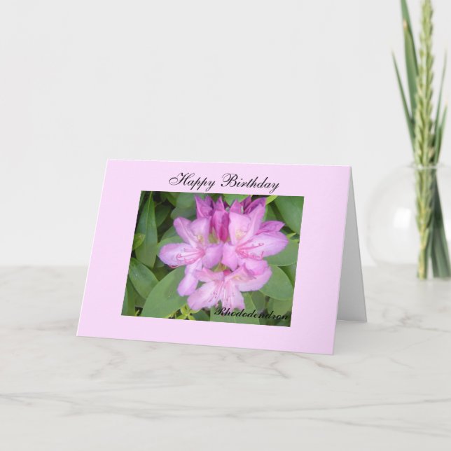 Rhododendronfödelsedagönskemål Kort (Framsida)