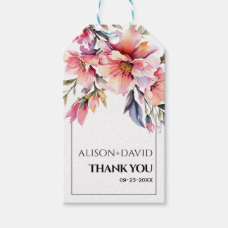 Rhododendronkvist och skära blommor bröllop presentetikett