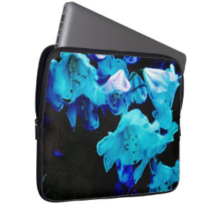 Rhododendrons in Blue, Blommigt, Blåa blommor Laptop Fodral
