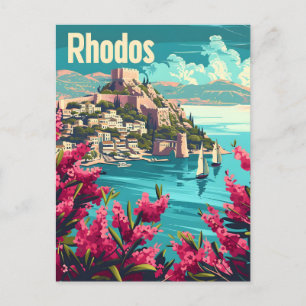 Rhodos Greece Vintage Vykort