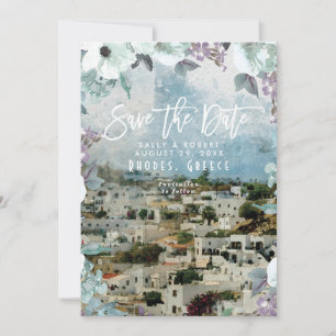 Rhodos Greklands sommarkort bröllop spara datum Tack Kort