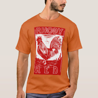 Rhody Red Tupp original handcarved linocut desi de T Shirt