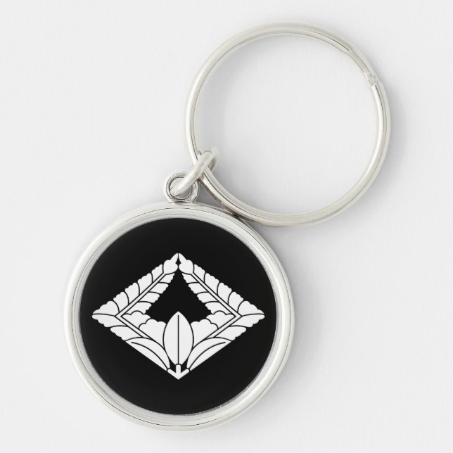 Rhomb klätterwisteri rund silverfärgad nyckelring (Framsidan)