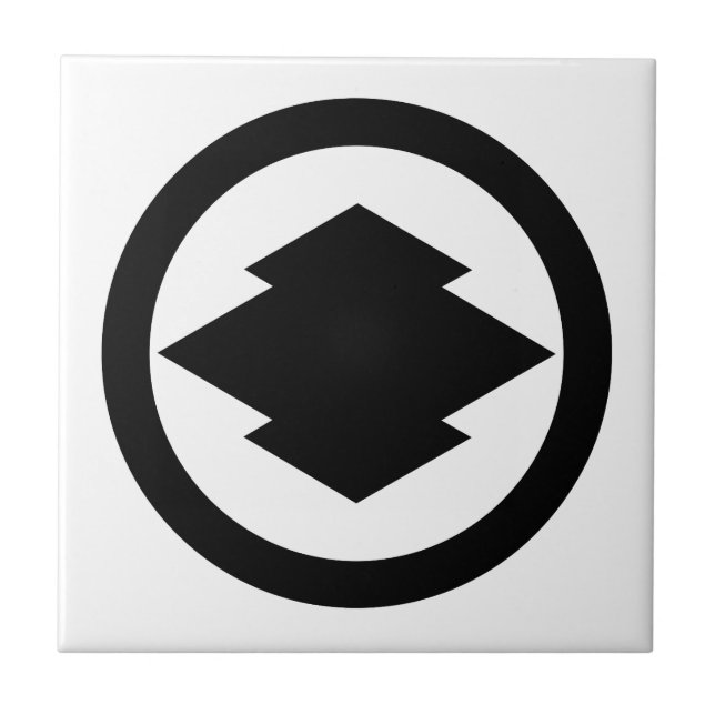 Rhombi gräs bark i cirkel kakelplatta (Framsidan)