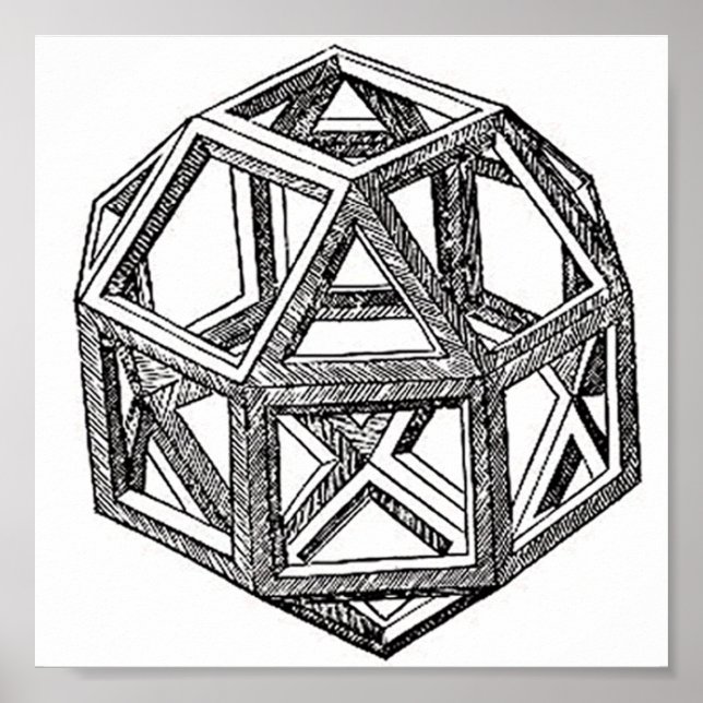 Rhombicuboctahedron, Leonardo Da Vinci Poster (Framsidan)