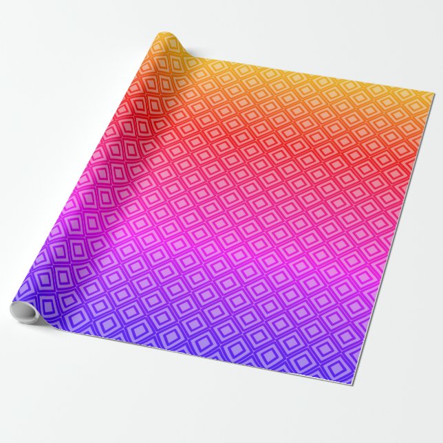 Rhombus blue orange presentpapper (Utrullad)