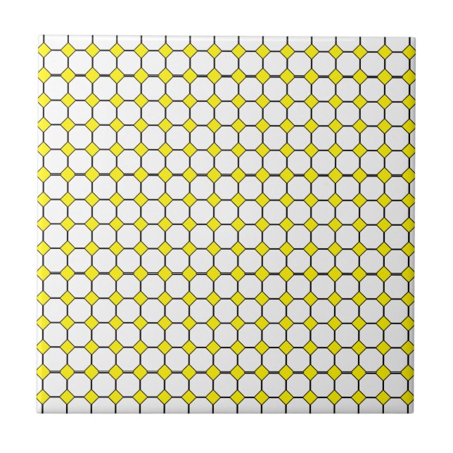 Rhombus Ceramic Tile, Gult (4,25 x 4,25 tum) Kakelplatta (Framsidan)