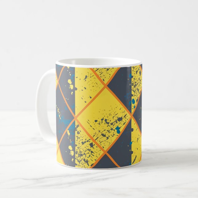 Rhombus Grid med färgfull färgplatta Kaffemugg (Framsida vänster)