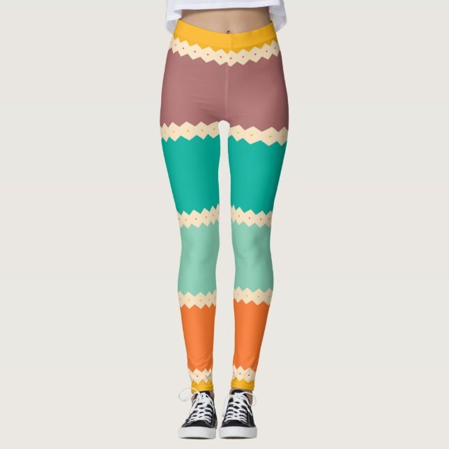 Rhombusen ror abstrakt design leggings (Framsida)