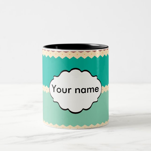 Rhombusen ror abstrakt design Två-Tonad mugg (Center)