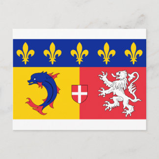 Rhone-Alpes Flagga Vykort