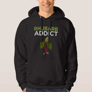 Rhubarb Addict Roligt Pun Hoodie