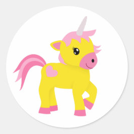 Rhubarb och Custunicorn Runt Klistermärke