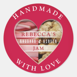 Rhubarb och Ginger Sylt Runt Klistermärke